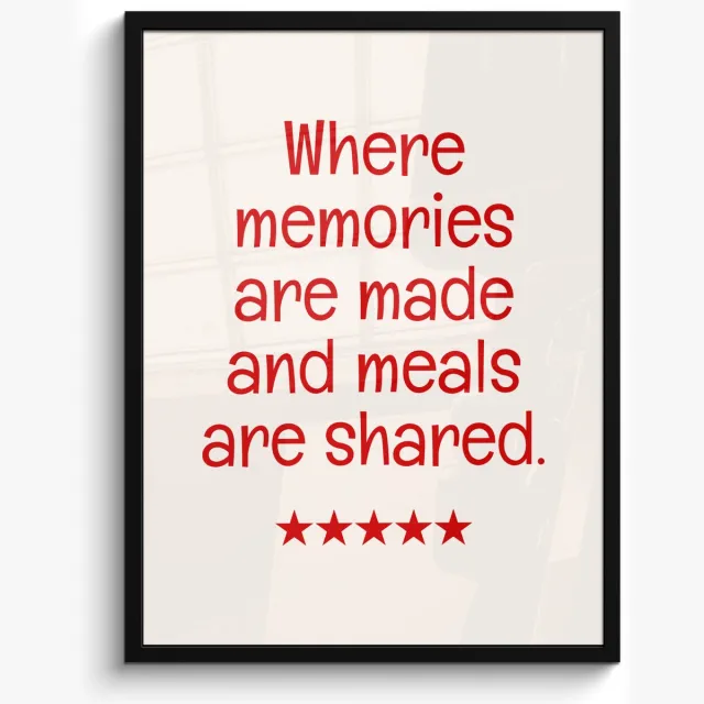 FrameYourWall Poster in lijst - Fotolijst 50x70 cm - Posters - Quote - Sterren - Rood - Memories - Posterlijst zwart - Decoratie - Wanddecoratie woonkamer - Muurdecoratie slaapkamer
