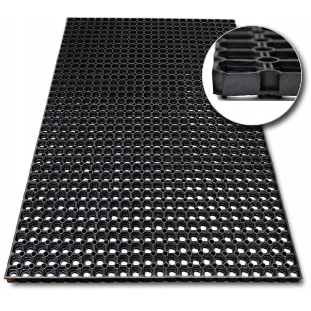 MadLand Grote Antislip Rubberen Deurmat - Open Structuur 50x100cm Zwart