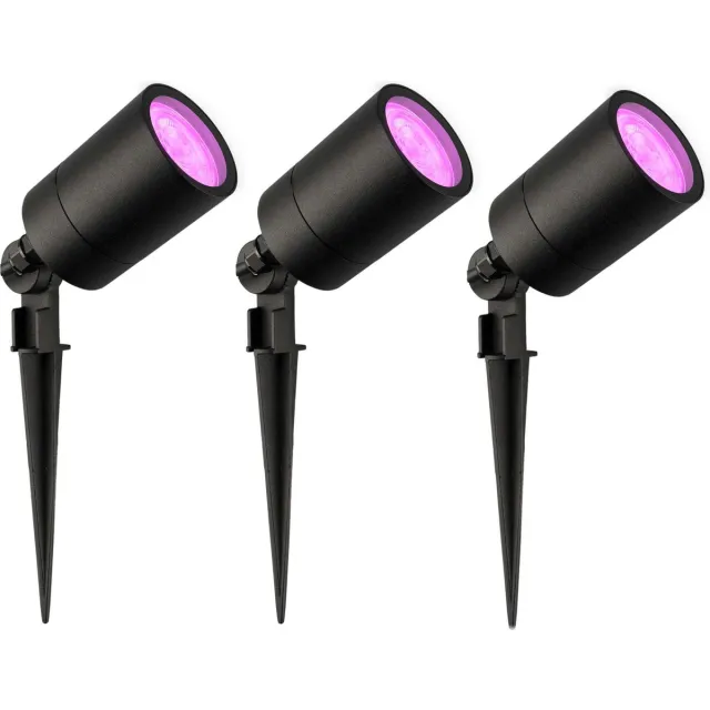 LEDVION 3X RGBWW LED Prikspots - Zwart - IP65 - 5W - 2M