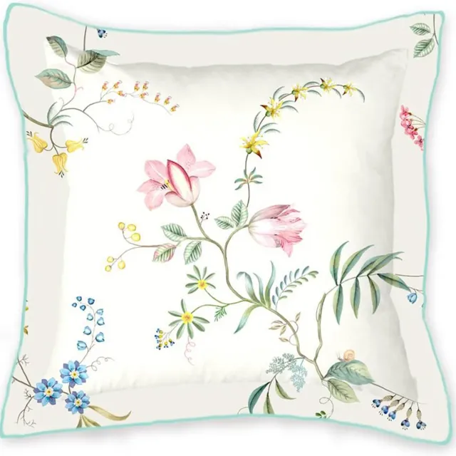 Pip Studio Fleur Grandeur Square Sierkussen White 45 x 45 Wit