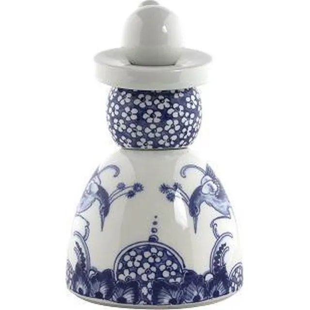 Royal Delft Proud Mary 1 - Flower Peacocks - figuur 17 cm Wit, Blauw