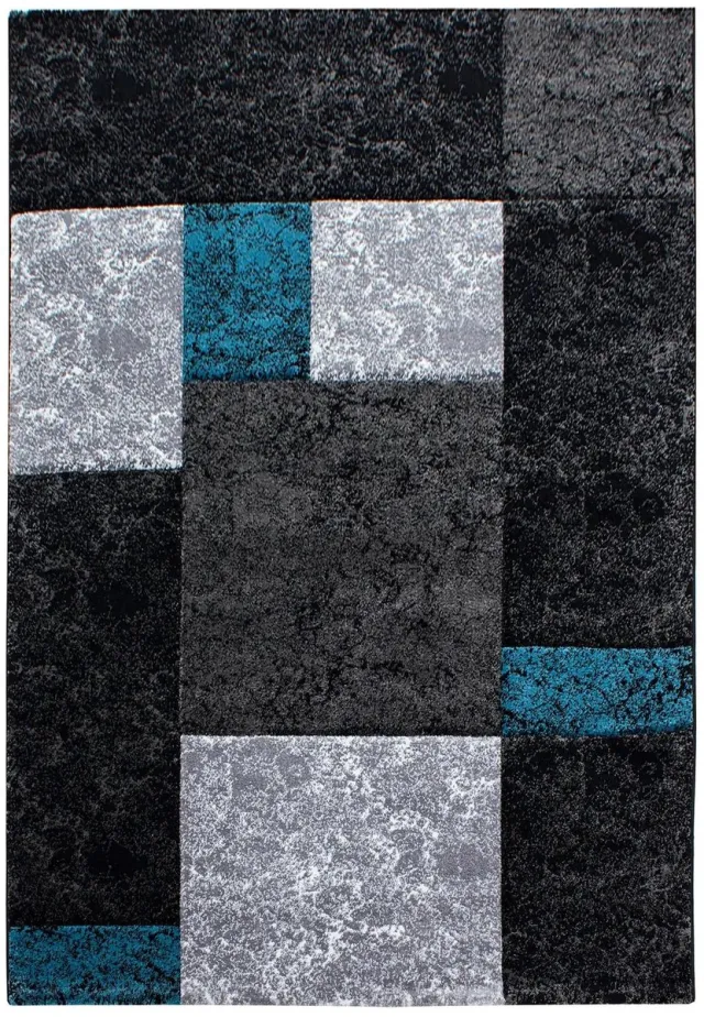 Dutch XXL Modern Vloerkleed | Tapijt | Hawaii | Tegels | Turquoise | 160x230 cm