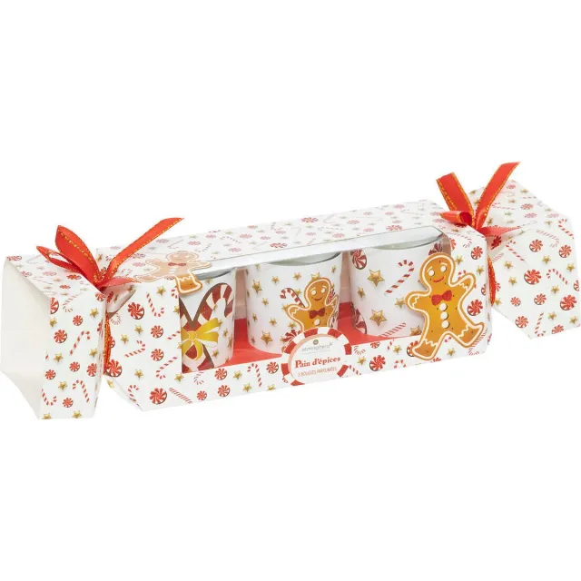 Feeric lights & Christmas Set van geurkaarsen met kerstprint, 3 stuks Blanc froid