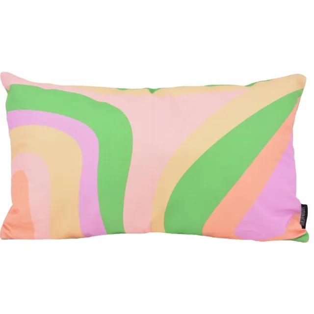 Gek op Kussens! Retro Waves Kussenhoes | 30x50 cm | Katoen/Polyester Roze/Groen
