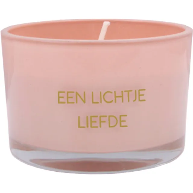 My Flame Lifestyle MY FLAME - Sojakaars met waxfiguurtje - EEN LICHTJE LIEFDE - Green Tea Time - Branduren: 25u roze