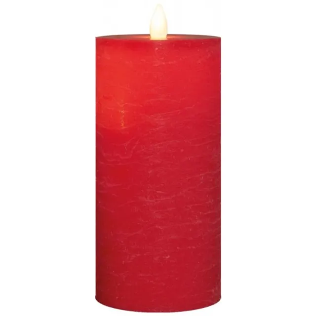 Annas Collection Stompkaars rustiek wax bewegende vlam 15x7,5 cm rood Anna's Collection onbekend