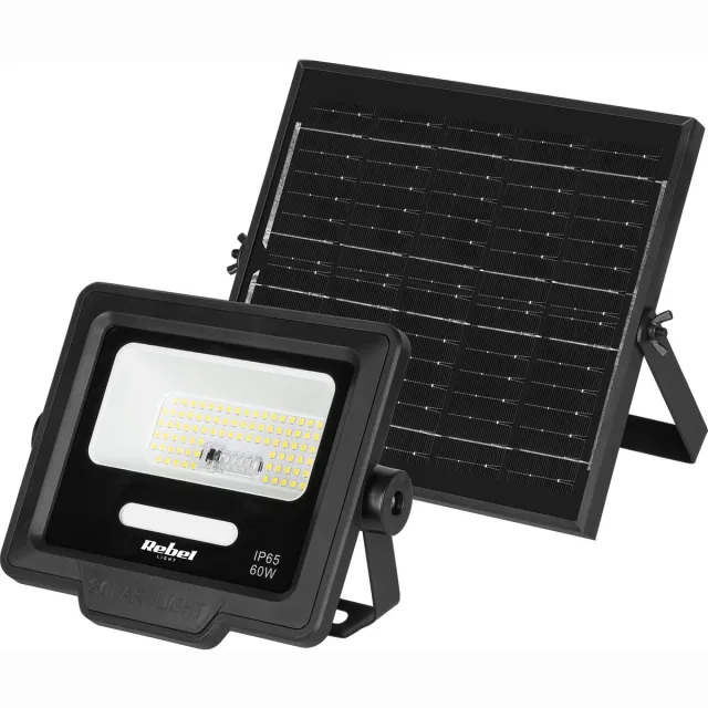 ABC-Led Solar LED Schijnwerper – Dimbaar, Timer, Dag/Nacht Sensor & Handmatige Bediening zwart