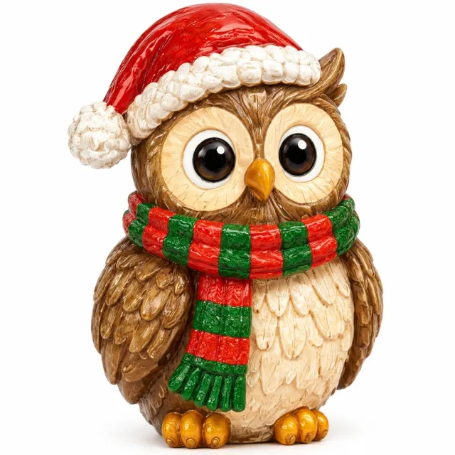 SWGOTA Kerst-adventskalender met 24 platte acrylfiguren - Uilen met kerstmotieven in bedrukte kalenderdoos Multicolor