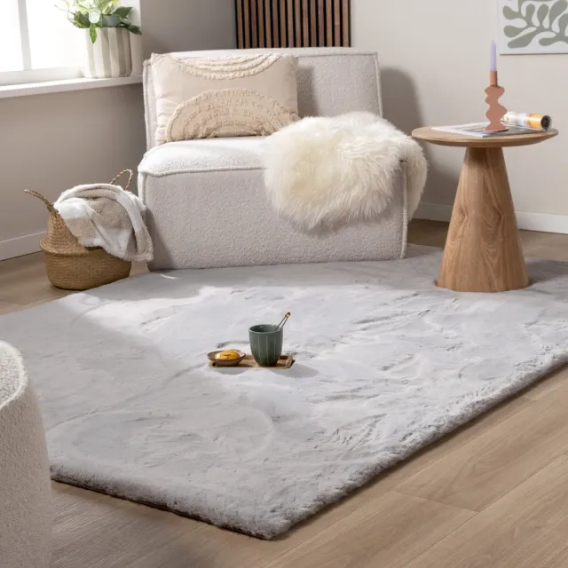 NATURL. Zacht Hoogpolig vloerkleed - Comfy Supreme Grijs - 80x150cm