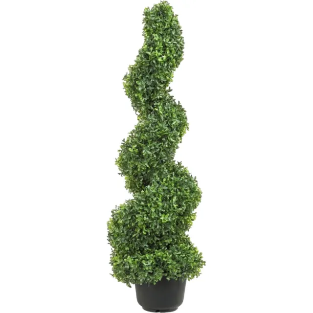 Sans margue Kunstbuxus - Buxusboom Set van 2 - 122cm Hoog - Voor Binnen en Buiten - Incl. Reservebladeren Green
