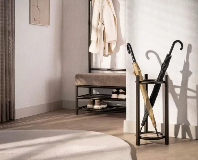 Meubelplaats Paraplubak Luno rond - Poedercoat drift brown