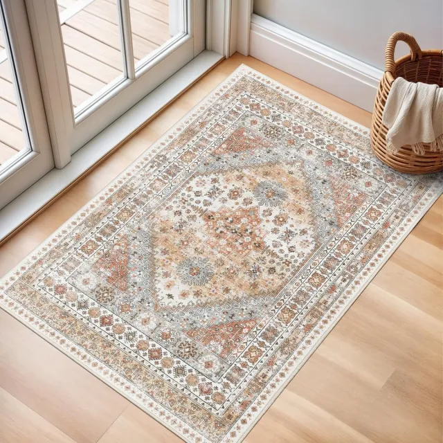 Flintry Vintage, wasbaar vloerkleed in Perzische stijl, geschikt voor de keuken of hal .Deurmat 40 X 60 Cm Meerdere kleuren