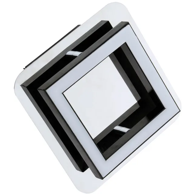 Licht Erlebnisse Licht-Erlebnisse - Leon - LED - Plafonnière - 4200K - 300lm - van - Roestvrij staal kunststof - in - Zwart chroom Zwart|chroom