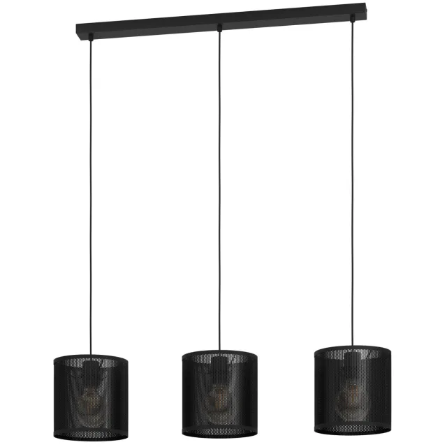 EGLO Manby Hanglamp - E27 - 90 cm - Zwart - Staal Zwart;