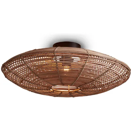 Good&Mojo Plafonniere Tanami rotan schijf dia.55xh.14cm naturel.
