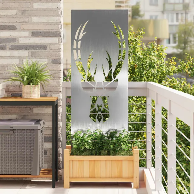 vidaXL Tuin Privacy Screen Zilver 50 x 140 cm Roestvrij staal