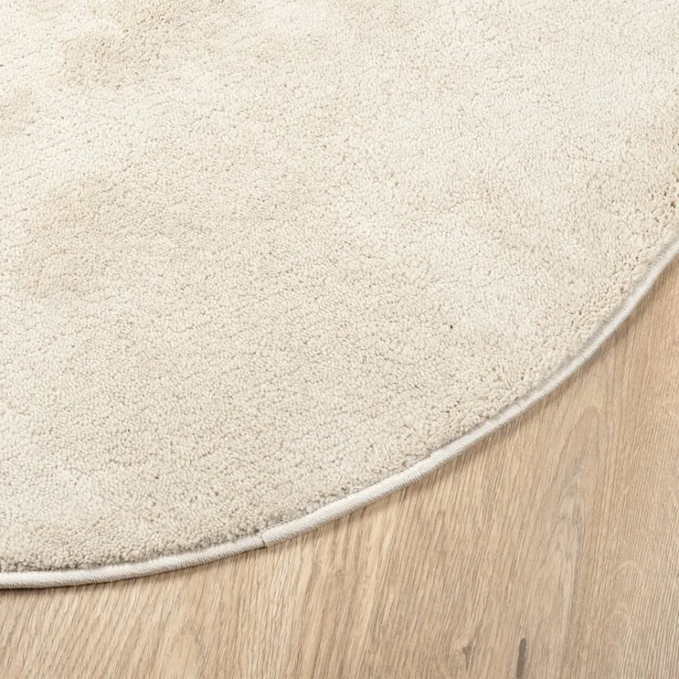 vidaXL Vloerkleed OVIEDO laagpolig Ø 160 cm beige, foto 4
