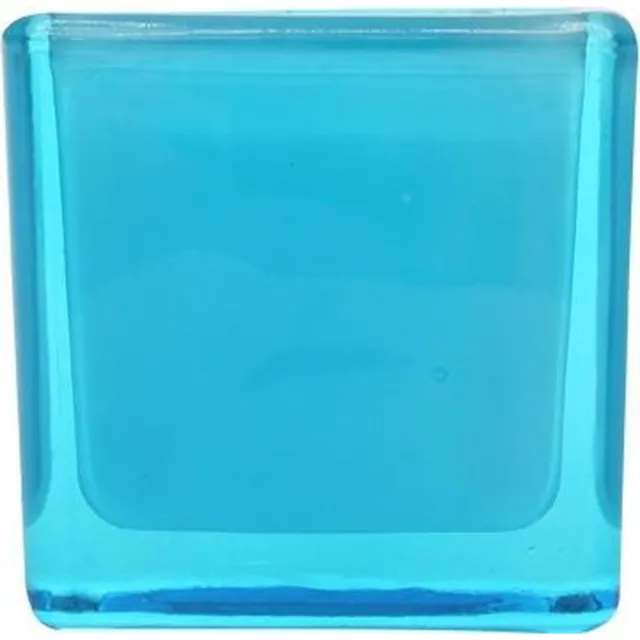Cosy&Trendy Theelichthouder Vierkant - Blauw - 5 cm x 5 cm - Set-4