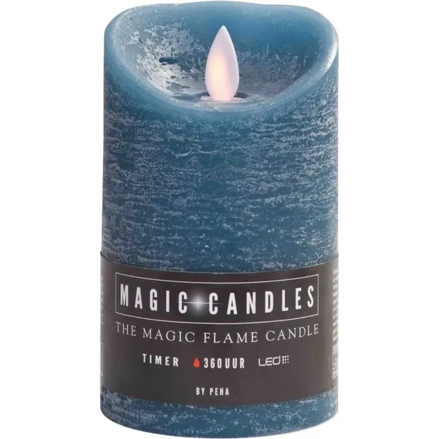 Magic Flame Stompkaars Led 7,5 X 12,5 Cm Wax Lichtblauw Paars