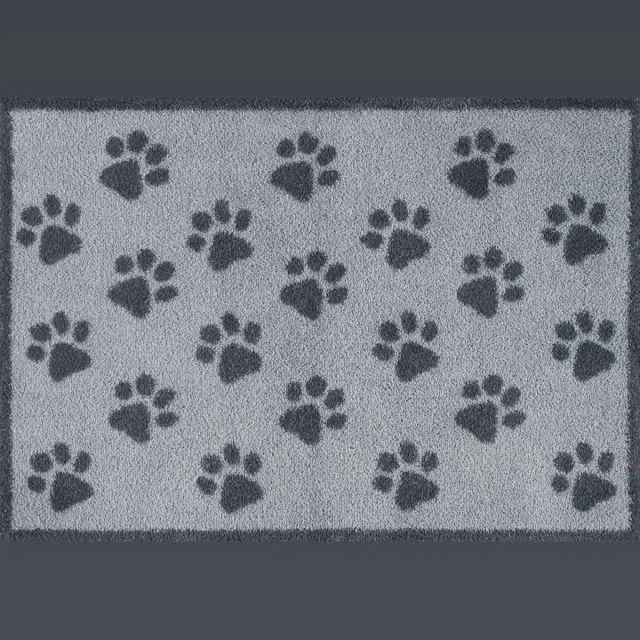 Kleen-Tex Turtle Wasbare Deurmat - Paws Grey - 60 x 85 cm grijs