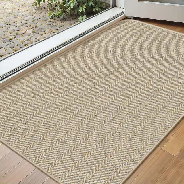 Unyqoos Dunne en deurmat voor binnen met anti-slip en wasbare eigenschappen kaki