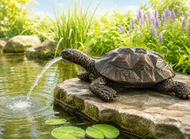 Bronzartes SCHILDPAD / BRONZEN BEELD / DIERENBEELD BRUIN