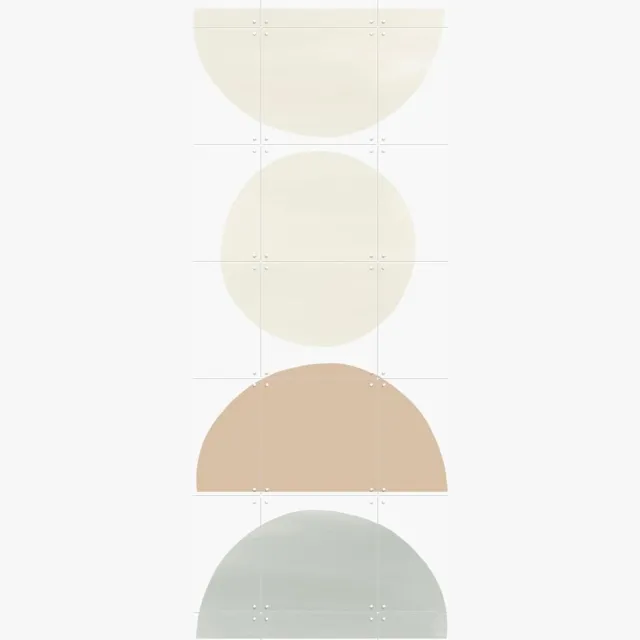 IXXI Balancing Shapes II, Bohomadic Studio - 100 x 140 cm - Grote wanddecoratie en posters - Abstract, Geometrische Kunst, Minimalisme, Woonkamer Lichte tinten / Beige / Pastel kleuren