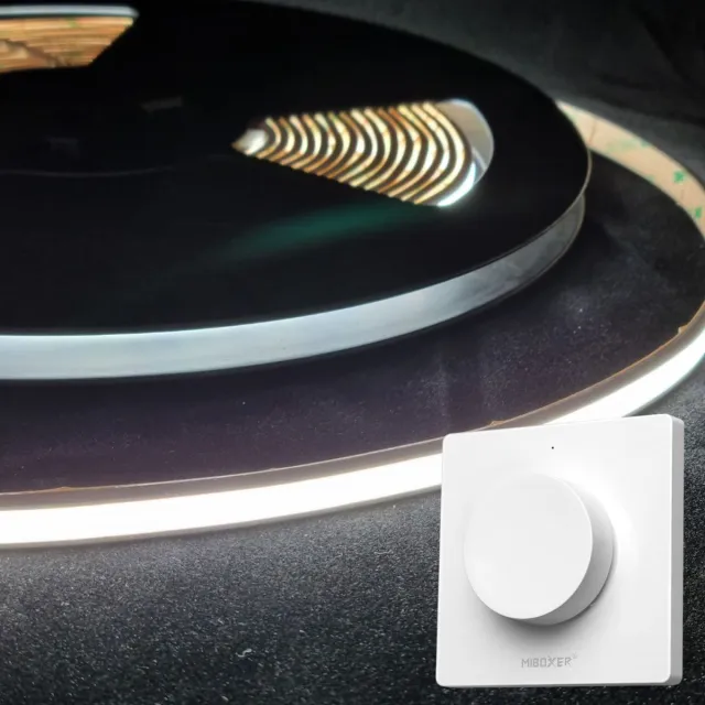 DiamantLED LED Strip COB - 10 Meter - Complete Set - 6000k - Koud Wit - 24V - IP68 Waterdicht - 480LED/m - Met Draadloze Mi-Light(MiBoxer) wanddimmer(Wit)