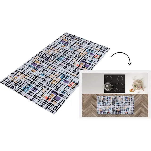 KitchenYeah Keukenloper 120x60 cm - Keukenmat vinyl Lijn - Abstract - Patronen - Keukenmatten loper - Keuken vloerkleed tapijt