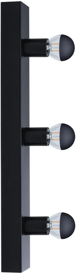 Paulmann Set LED-spiegellamp Regula II Inclusief fluorescentielampen 3-vlammig IP44 E14 2700K 3x470lm 230V 3x4,5W dimbaar Zwart, Kopspiegel zwart mat