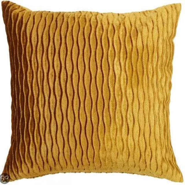 Dutch Decor Decoratief kussenhoesje Broadway - 43x43 cm - oker - glanzend - zonder binnenkussen Geel