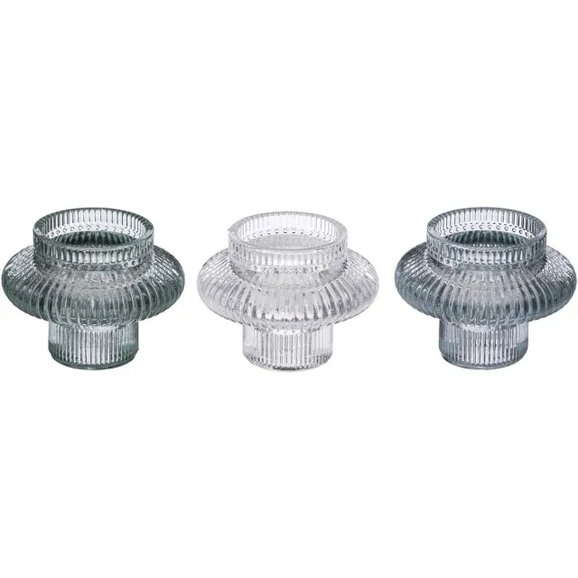 Atmosphera Créateur d'intérieur® Set van 3 kandelaars NIGHT Transparent