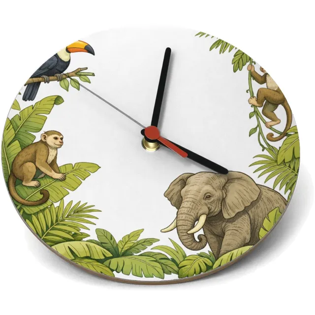 Mr Cadeautjes Klok rond Ø 19 - design Savanne-rand met grote rust in het midden | cadeau Wit