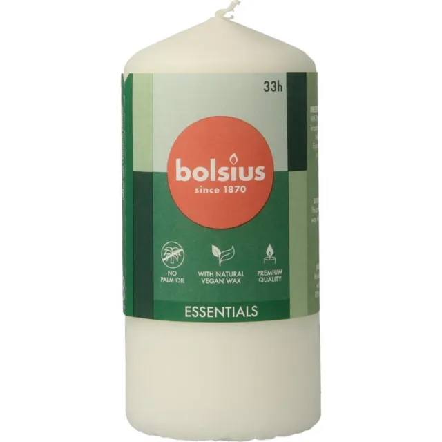 Bolsius Stompkaars - Essentials - 120/58 - 1 Stuk - Cloudy White wit