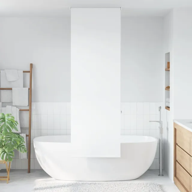 vidaXL Doucherolgordijn 80x240 cm stofbreedte 76 cm wit