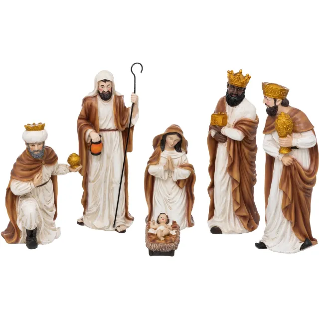 Fééric Lights and Christmas Kerststal beeldjes - Set van 6 stuks - 33cm - Multi