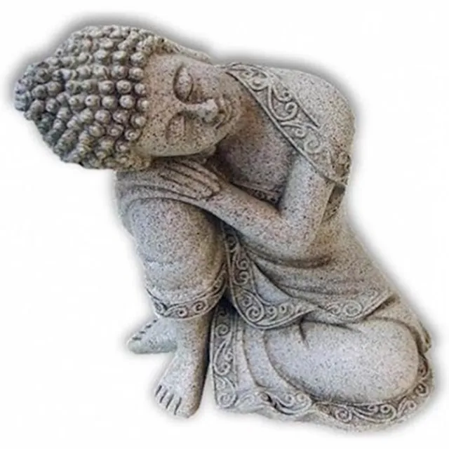 Yogi & Yogini Meditation Boeddha - Rustende Boeddha- steengrijs - 19.5 - Polyresin