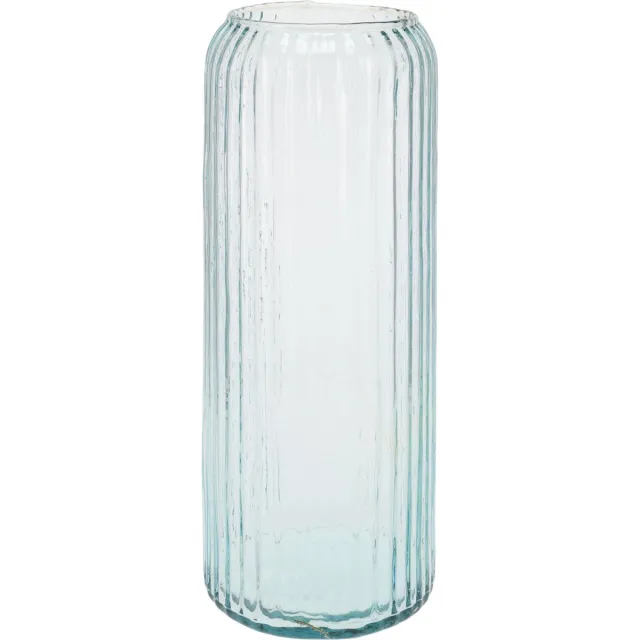 Excellent Houseware Cilindervaas glas - blauw - 15 x 37 cm