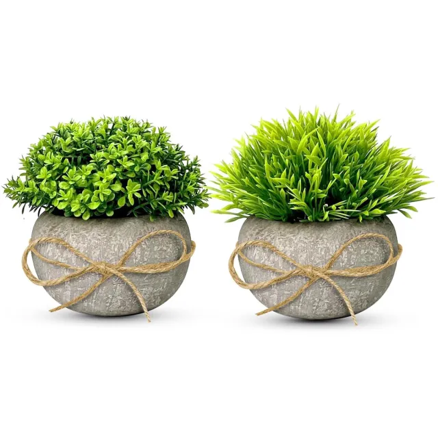 Ibenzoa Kunstplanten Set van Eucalyptus met Decoratieve Potten voor Interieur en Exterieur Gebruik groen