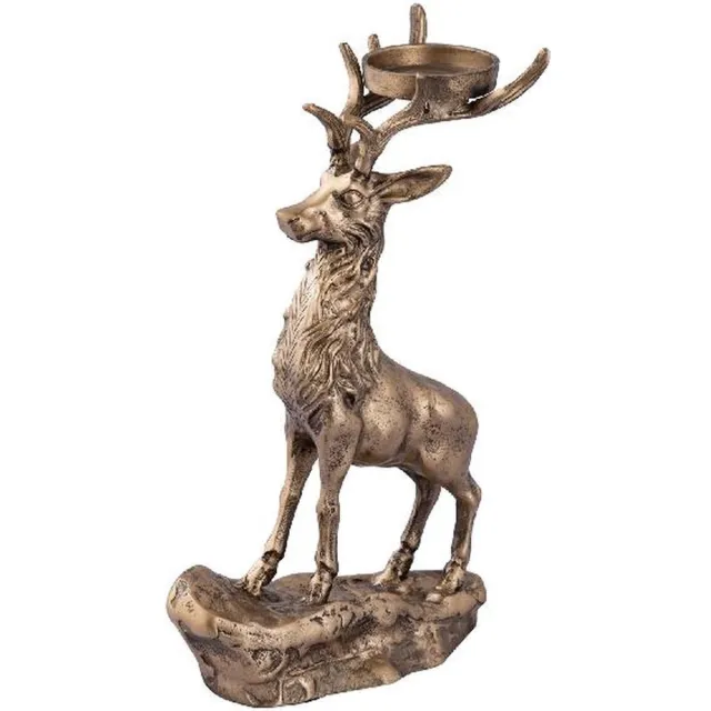 PTMD COLLECTION PTMD Kandelaar Dixon - 25x15x45 cm - Aluminium - Messing