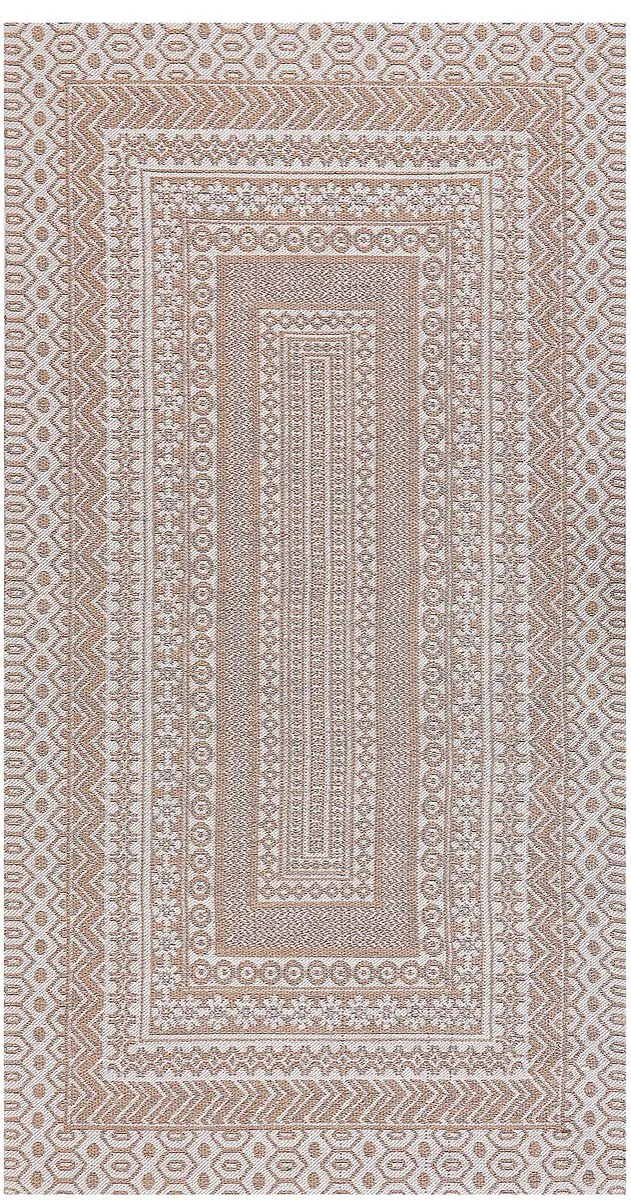 Beliani BAGLAR - Jute vloerkleed - Beige/Wit - 80 x 150 cm - Jute