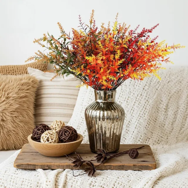 Bobbel Home Herfstboeket - 8 bundels kunstbloemen - balkon - kunstbloemen weerbestendig - buiten - Kunstbloemen - uv-bestendig