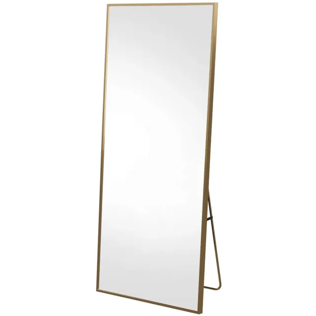 Happiq Staande Passpiegel Volledige Lengte - Zwart, 164 x 54 Cm - Rechthoekig Ontwerp met Aluminium Frame voor Moderne - voor Slaapkamer, Hal of Entree