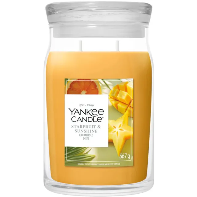 Yankee Candle Starfruit & Sunshine Large Jar - tot 80 branduren Geel