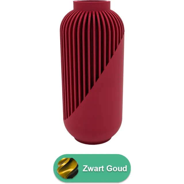 Lovora Orion moderne vaas – Decoratieve vaas - Zwart / Goud - 3d geprinte vaas – geschikt voor droogbloemen - 20CM
