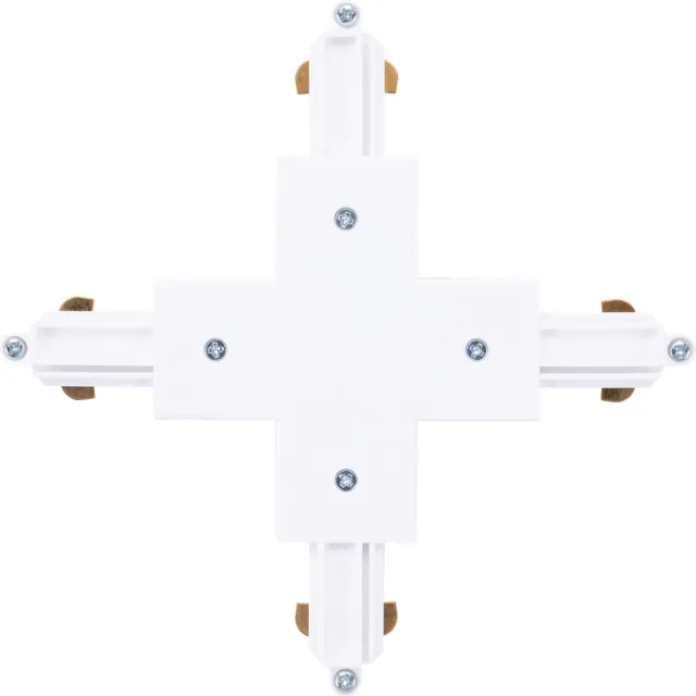 LEDVION 1-Fase Rail X-Vorm Connector (Wit) - Naadloze Intergratie 1-Fase