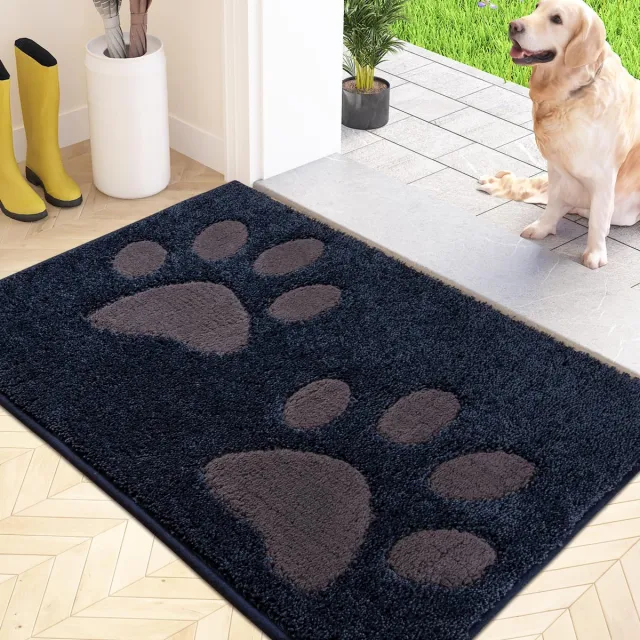 Unyqoos ® Absorberende Antislip Schoonloopmat voor Binnengebruik - 50 x 80 cm - Wasbaar en Waterdicht Blauw