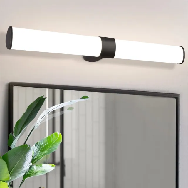 NETTLIFE LED Spiegellamp - 15W - zwart badkamerlamp - 4000K neutraal wit - Spiegelverlichting 60CM - IP44 wandlamp - modern - voor kelder | keuken | badkamermeubel