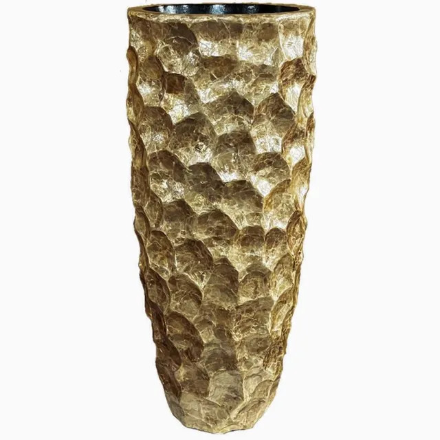 Deco-Trendz Gouden Schelpenvaas - Luxe Ambachtelijke Vaas - 90cm