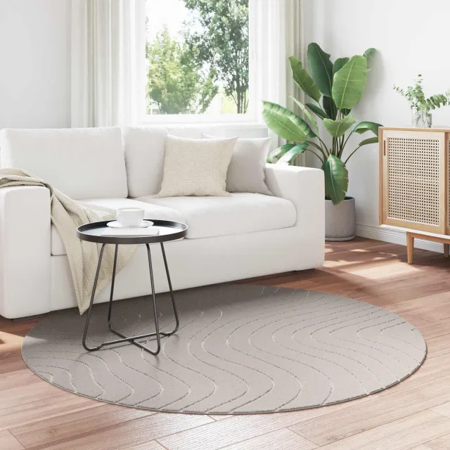 vidaXL Binnen- en buitentapijt PALMERAS Crème Ø 200 CM Polyester, foto 2
